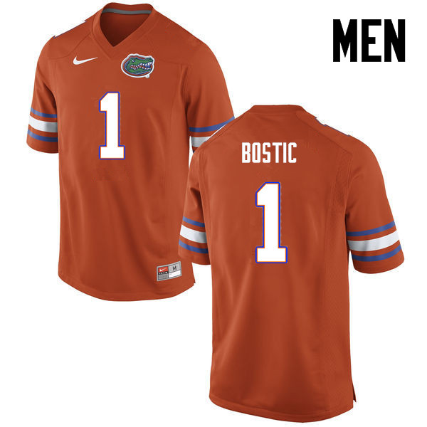 Men Florida Gators #1 Jonathan Bostic College Football Jerseys-Orange - Click Image to Close